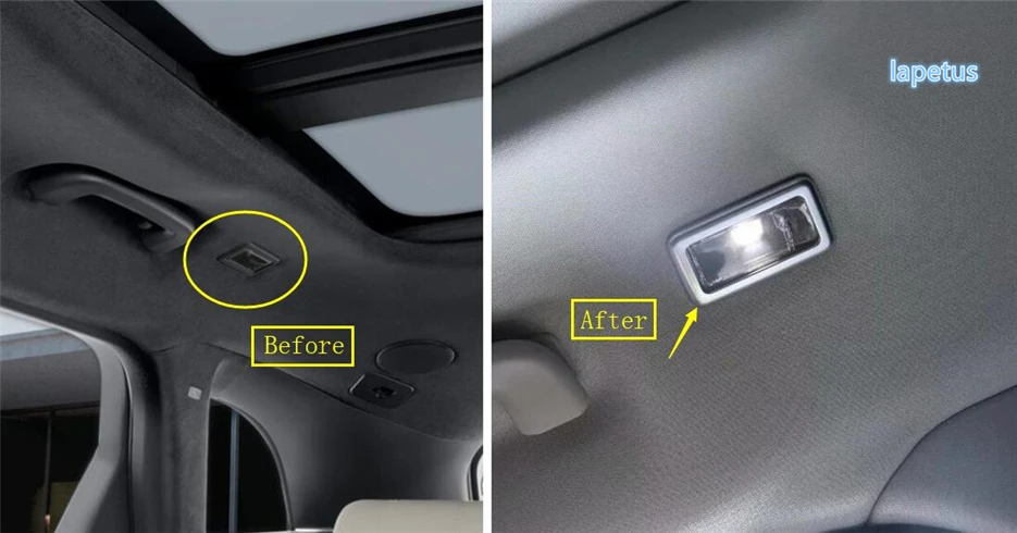 Lapetus Rear Row Roof Reading Lights Lamp Decoration Frame Cover Trim Fit For Land Rover Range Velar 2018 - 2021 / ABS | Автомобили и