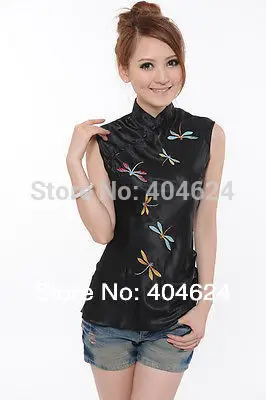 Высокое качество Cheongsam топ китайский тонкий ручной работы Восточный шелк/атлас женские футболки SZ6 8 10 12