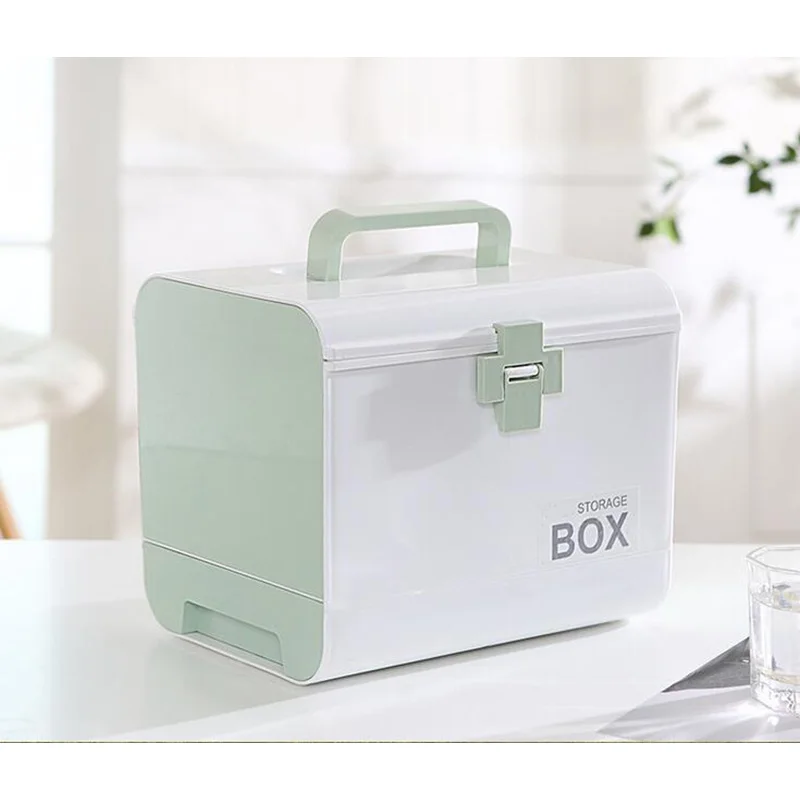 

Portable Household Pill Box Multi Function First Aid Kit Medical Make UP Organizer Large Size Plastic Medical Kit For Car Home