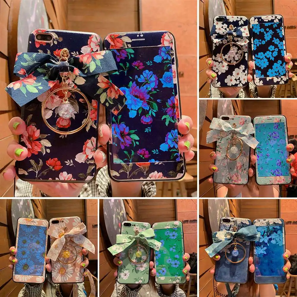 KISSCASE Luxury Cloth Phone Case For iPhone XS Max 6S Plus 6 7 8 5S Litter Flower Cover XR X SE 5 Fundas |