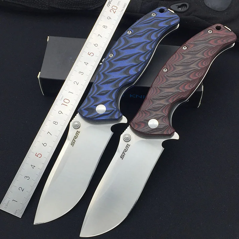 SRM 1005 GQ 9Cr14MoV Balde изогнутая ручка G10 высокая твердость шариковый подшипник Флиппер