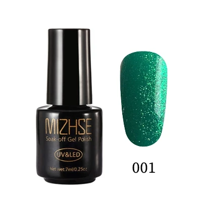 GreenZ001 MIZHSE Звездный Блестящий лак для ногтей 7 мл Радужный замачиваемый дизайн ногтей Выкл гель лак белый маникюр Блеск Гель - Цвет: GreenZ001