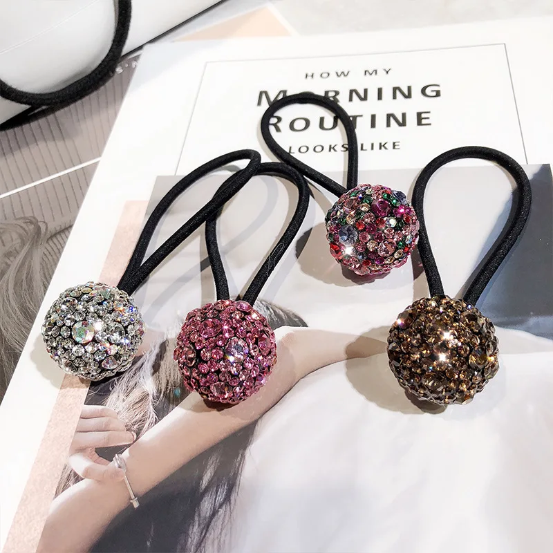 Новый корейский большой хрустальный шар Scrunchie волос Веревка Девушка шариком из