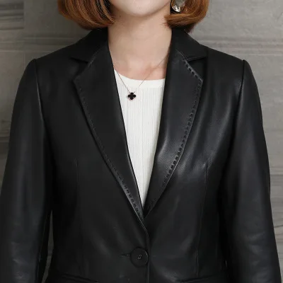 Tao Ting Li Na New Fashion Genuine Sheep Leather Jacket H35