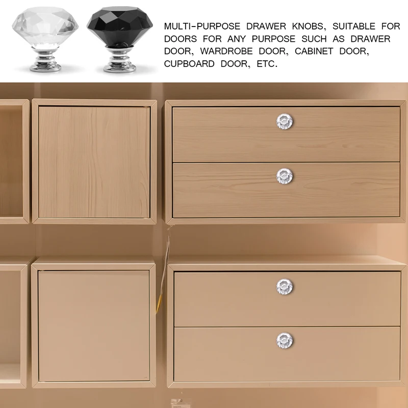 30 мм прозрачный дверную ручку современный комода wardrob diamond Стекло дверная ручка с