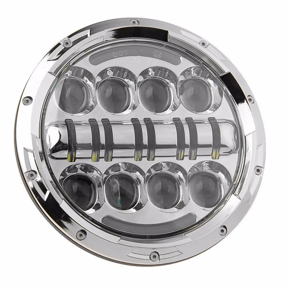 80W Chrom Halo Light Горячие Новые 7 дюймов круглый мотоцикла светодиодный фар Hi/короче спереди и длиннее сзади) луч DRL Белый Halo Ангельские глазки H4 мотоцикл задний фонарь светодиодный для Harley Chopper - Цвет: 80W Chrom Halo Light