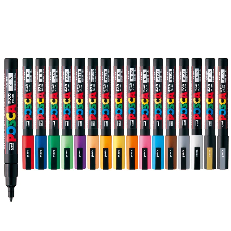 1 шт. UNI POSCA плакат маркер PC 3M тонкой точки 0 9 3 мм 15 | 17 Цвет комплект нормальный и