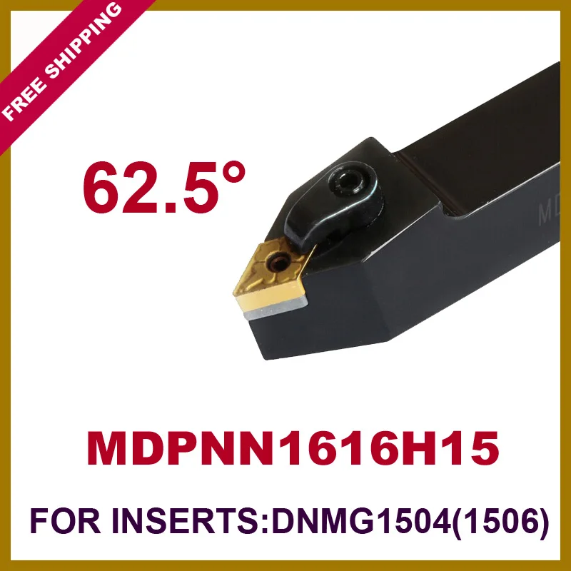 

Free Shipping MDPNN 16*16*100mm 62.5 Degree External Lathe Tools Holder Suit for DNMG1504/06 Turning Inserts