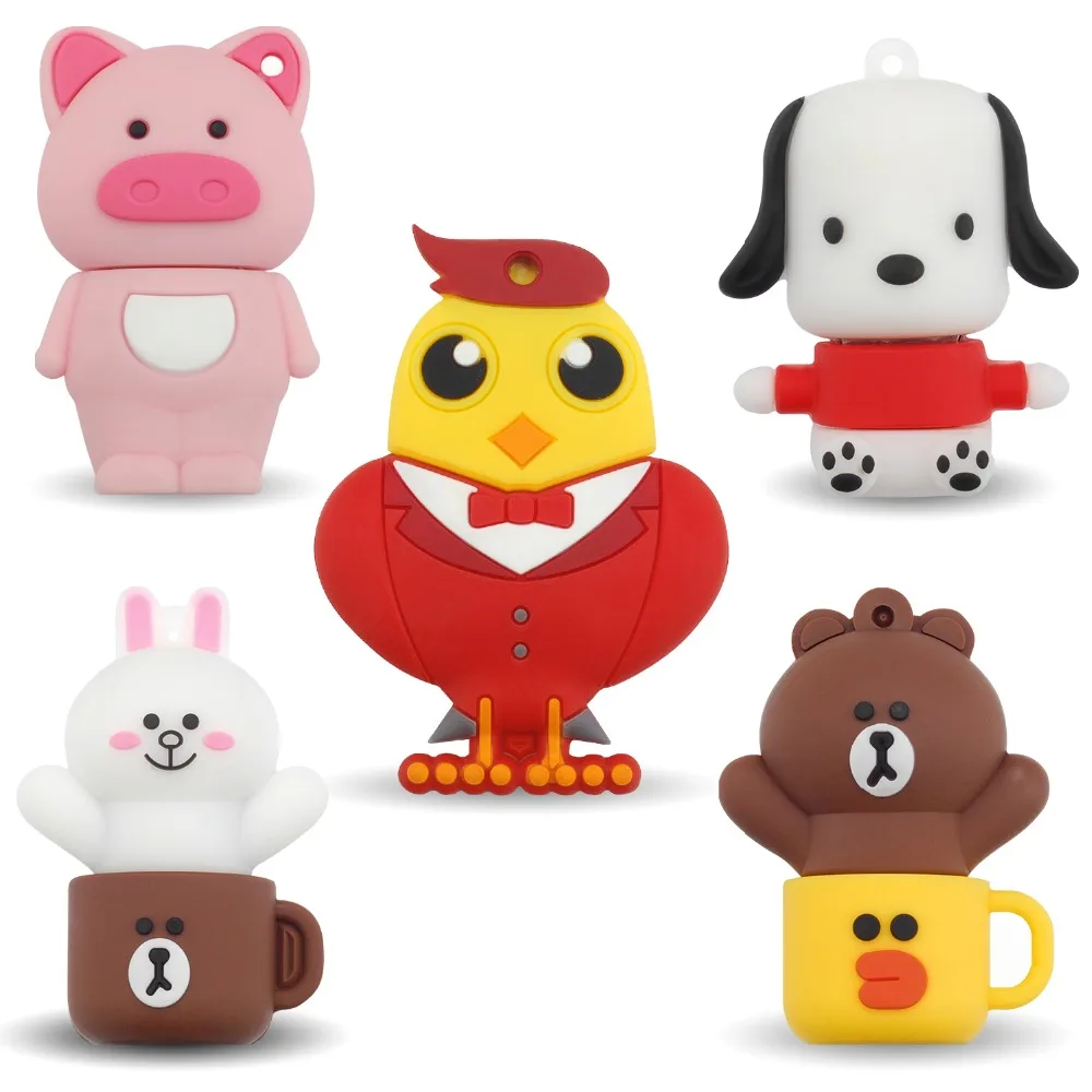 Новый 8 видов стилей USB флеш накопитель с животными 16 ГБ 32 64 4 ГБ|USB флэш-накопители|