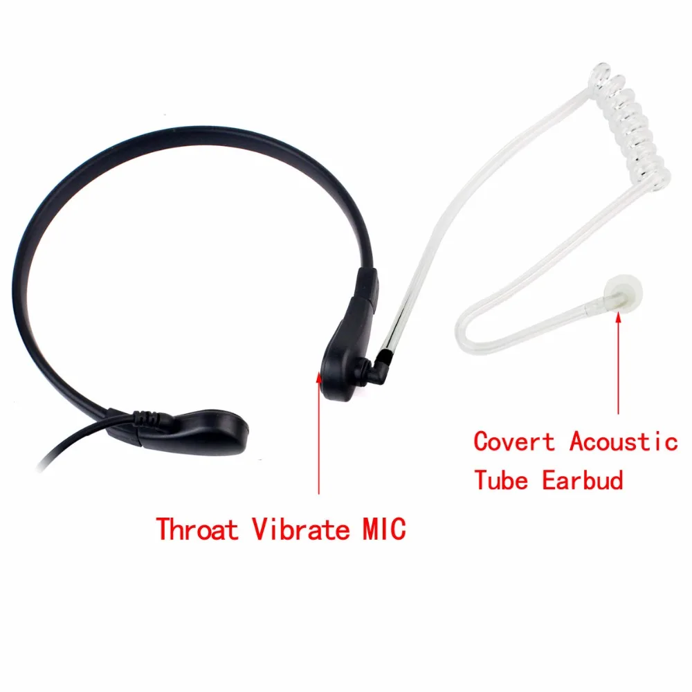 10pcs Throat MIC Earpiece 2PIN PTT Covert Acoustic Tube Headset For Motorola Radio GP300 GP308 CP250 PRO1150 P040 CP040 DTR410