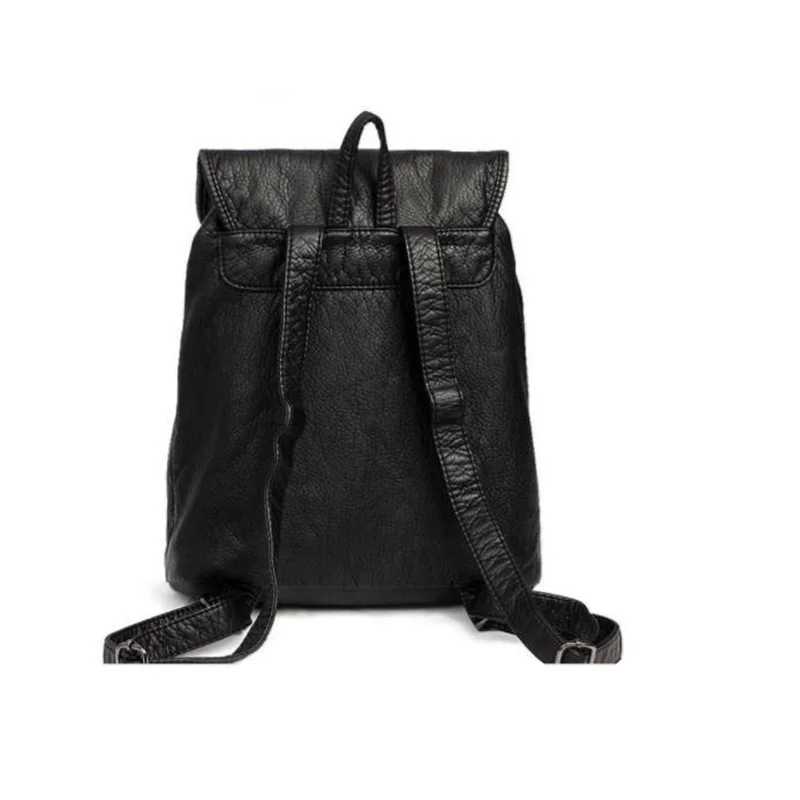 Backpack Women's PU Leather Waterproof College Style School Bags Travelling Bag Black Luxury Women Shopping Dating Work | Багаж и