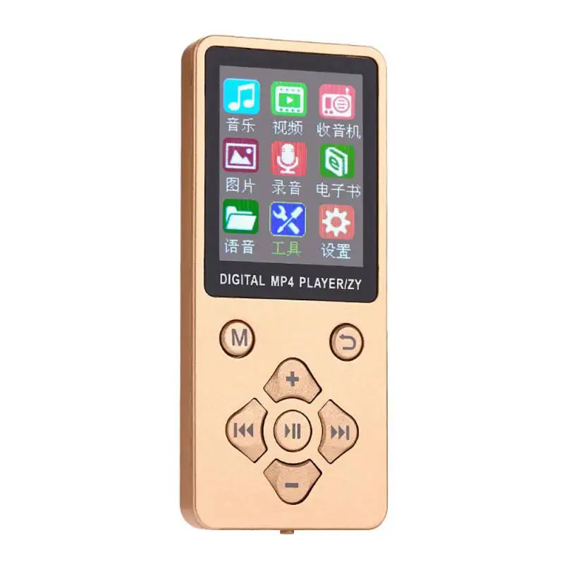 Золотой Портативный MP4 плеер 1,8 дюймов TFT дисплей Walkman Lossless рекордер FM радио видео фильм Поддержка TF карта ребенок идеальный подарок - Цвет: Золотой
