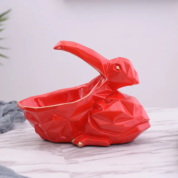 red bird Творческий Nordics Lucky Dog Геометрическая скульптура животного орнамент стол Конфета блюдо ключ хранения предметов украшения дома аксессуары - Цвет: red bird