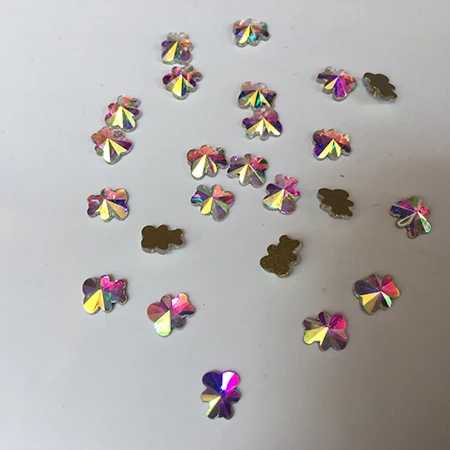 Size(6x7mm) 10 шт Кристальные AB 3D Стразы для дизайна ногтей, драгоценные камни с плоской обратной стороной, сделай сам, украшения для маникюра, алмазные украшения, различные формы для ногтей - Цвет: Size(6x7mm)