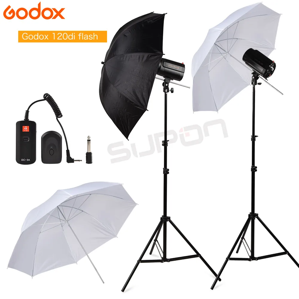 GODOX 240Ws 2*120Ws Pro фотостудия стробоскоп вспышка светильник с мягким зонтиком светильник стенд DC-04 комплект