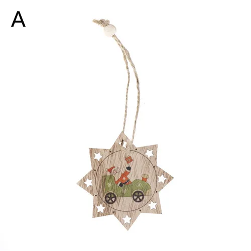 Деревянные Подвески Санта Клаус и снеговик украшения DIY рождественские для дома