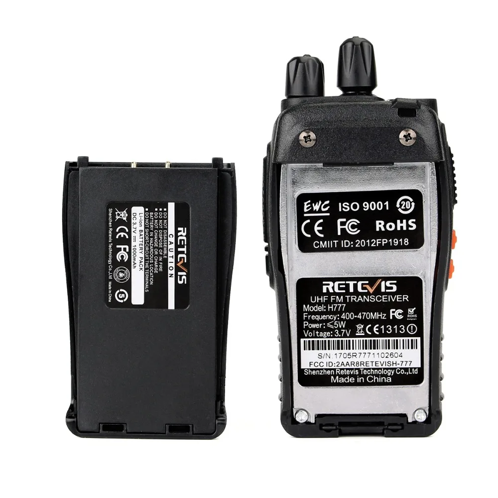 20 шт рация Retevis H-777/H777 UHF 400-470MHz портативная двухсторонняя рация рации для ресторана/отеля