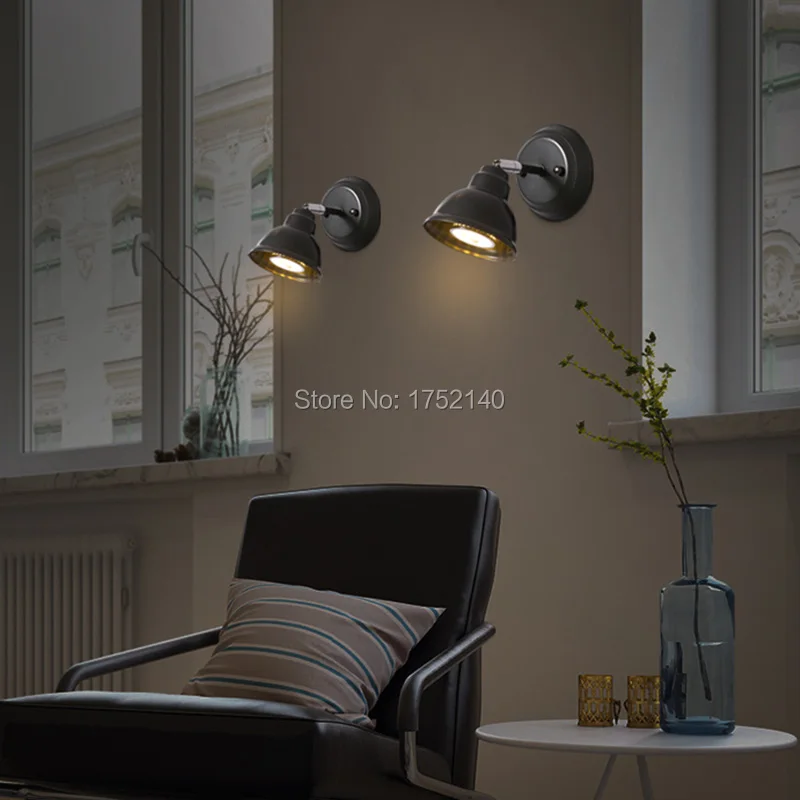 Вращающийся настенный светильник в стиле индастриал Лофт минималистичный бра