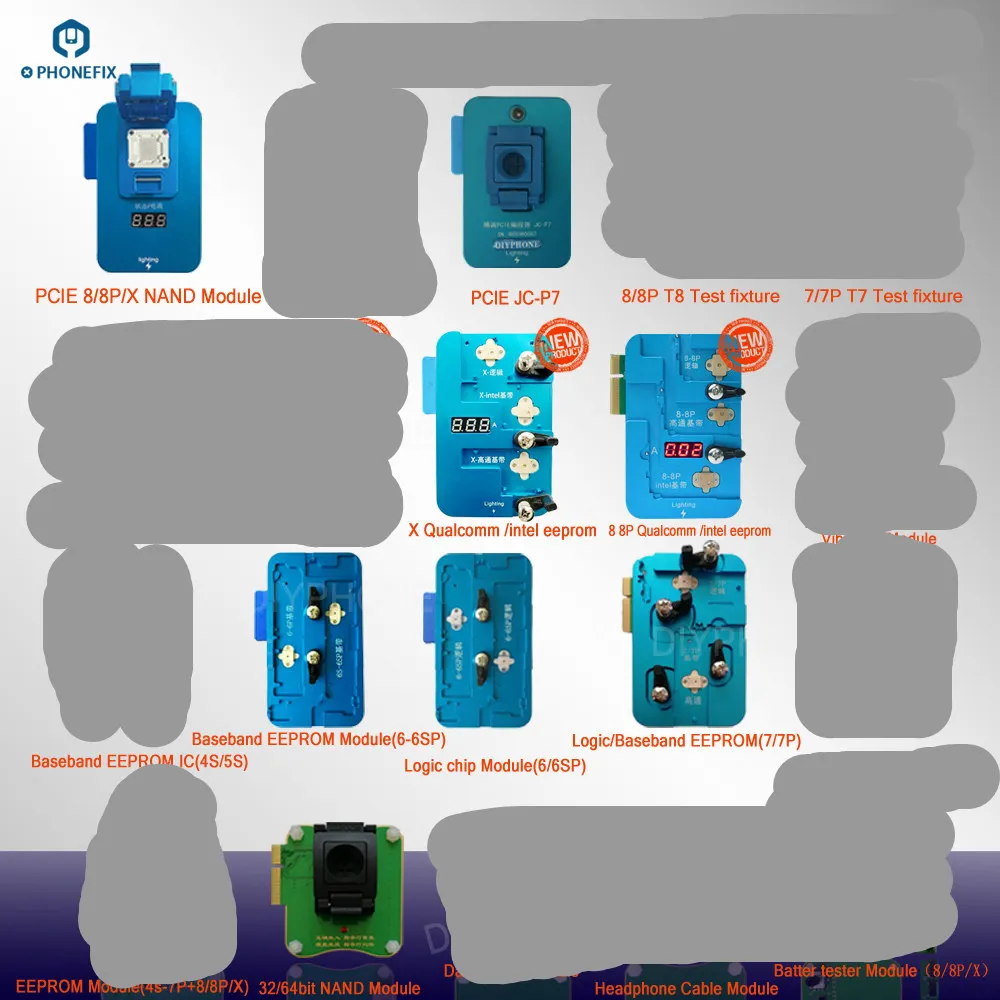 NAND EEPROM for 6-X PHONEFIX JC Pro1000s Baseband Logic EEPROM IC программист батарея для наушников кабель для передачи данных инструмент для тестирования для iPhone 5 6 6S 7 7P 8 - Цвет: NAND EEPROM for 6-X