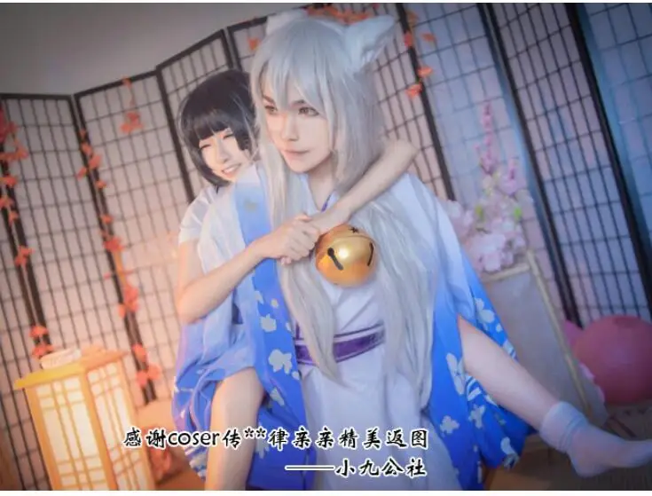 Японский Gugure! Kokkuri-san косплей кимоно халат древняя лиса Аниме костюм набор