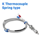Датчик температуры из нержавеющей стали, термопара типа K, байонетная Пружина сжатия с кабелем 2 м для регулятора температуры