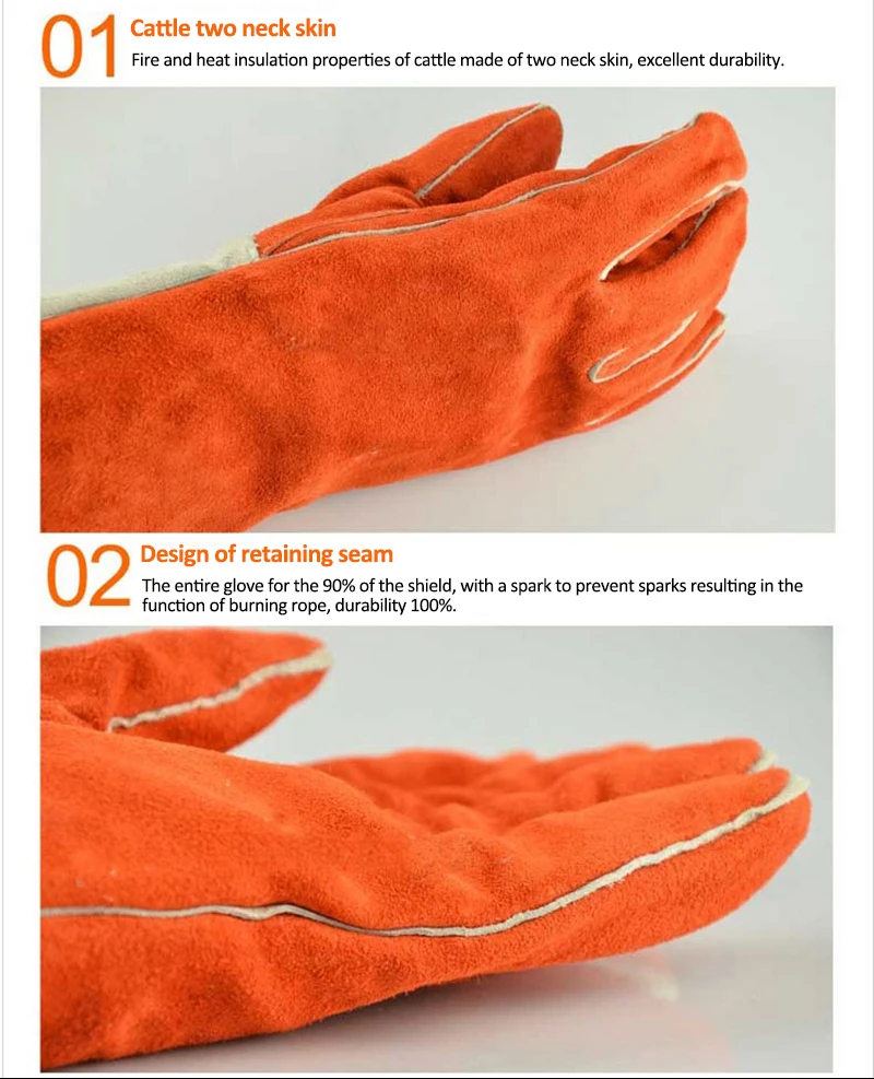 Перчатки для сварки из воловьей кожи комбинированный сварочный инструмент
