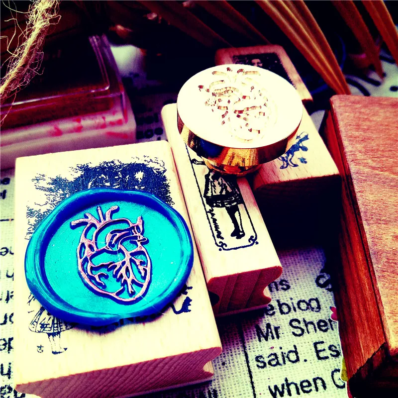 Анатомия Набор восковых печатей в готическом стиле свадебная печать сердце