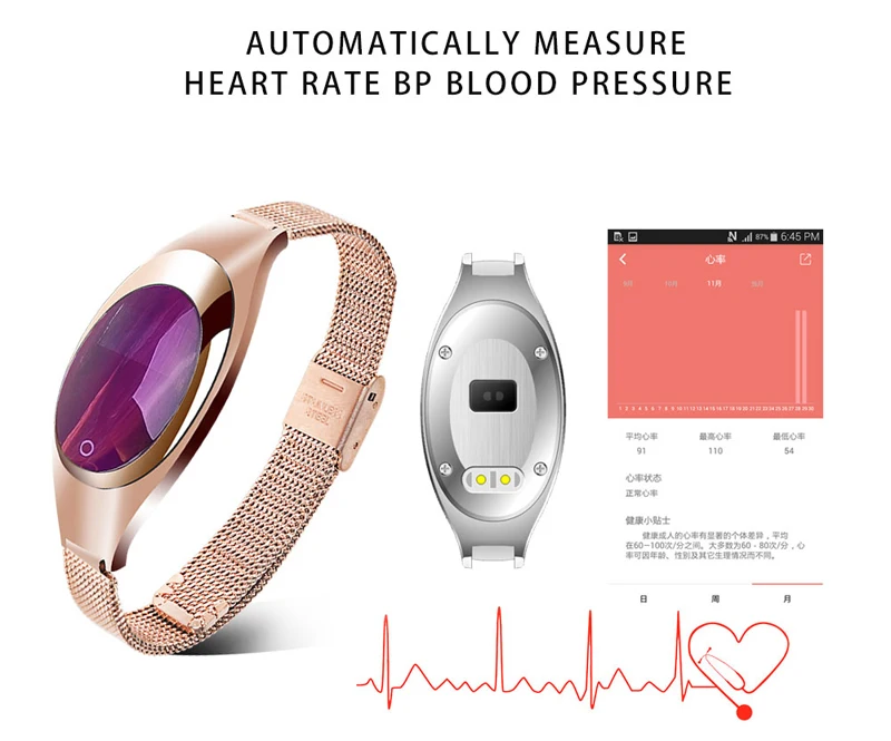 BOUNABAY touch screen bluetooth Bracelet watch for women original ladies waterproof ios Android phone clock watches clocks | Наручные