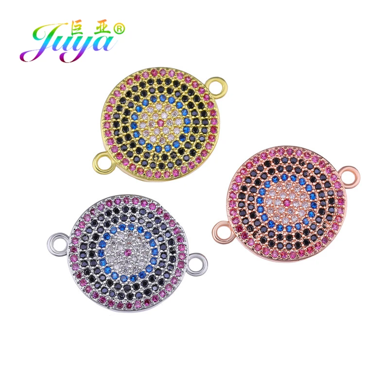 Juya DIY Красочные Кристаллы Классические Ювелирные компоненты греческий сглаза талисманы Разъем аксессуары для женщин мужчин Изготовление ювелирных изделий