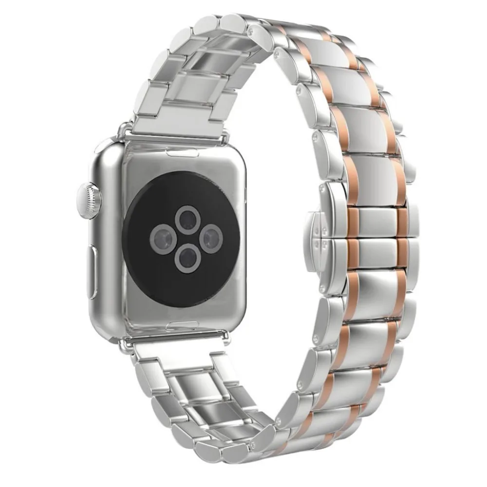 Роскошные Нержавеющая сталь ремешок для часов для apple watch, ремешок 42 мм, 38 мм,/44 мм/40 браслет, ремешок для наручных часов iWatch, 4/3/2/1 ремешок на запястье