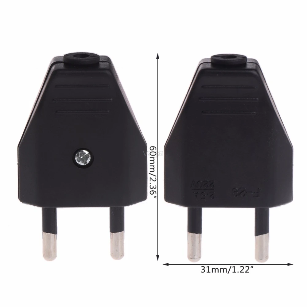 2 шт. европейские 2-контактные сетевые кабели немецкого типа 2.5A 220V электрический
