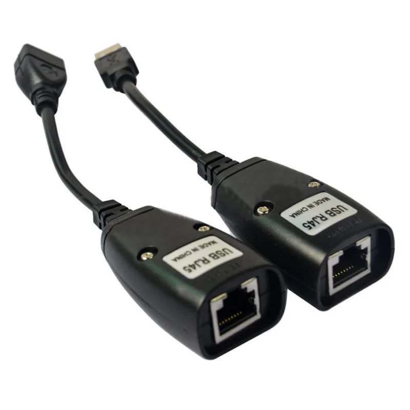 2 шт./компл. USB удлинитель Ethernet RJ45 Cat5e/6 кабель сетевой адаптер расширитель через