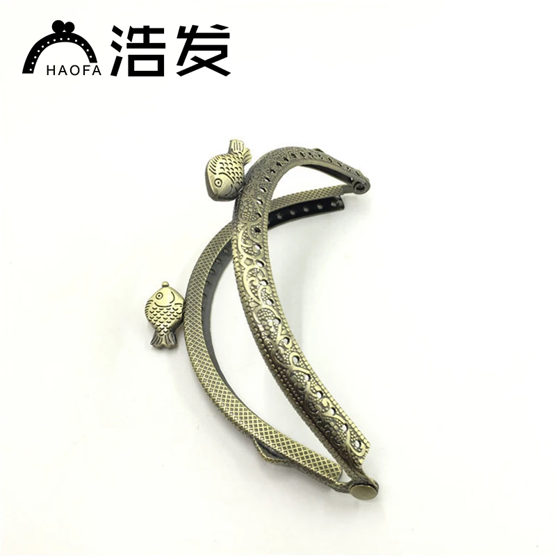 HAOFA 10 шт. 8.5cm10.5cm12.5cm бронзовые аксессуары для сумок клатч металлический арочный каркас каркасный рамочный замок ручка рыба кошелек с кошачьей головой рамка