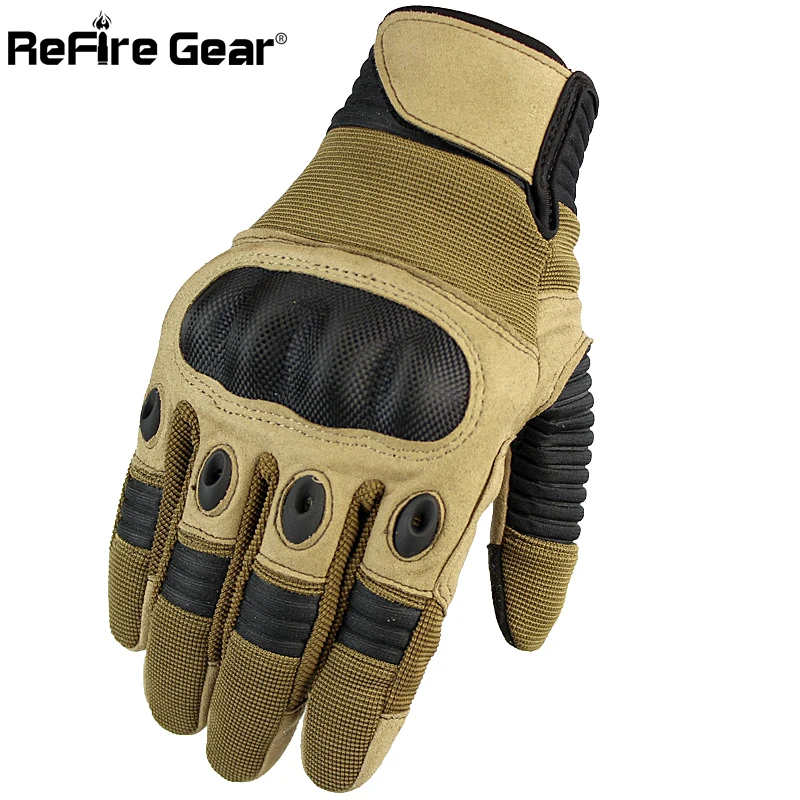 Refire gear армейские военные тактические перчатки мужские Пейнтбольные страйкбол карбоновые кастеты полный палец перчатка противоскользящая велосипедная Боевая рукавица