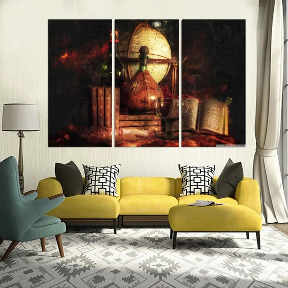 

3 Panel printed painting World map Painting Canvas Wall Art Picture Home Decoration Living Room Canvas Modern painting LS183