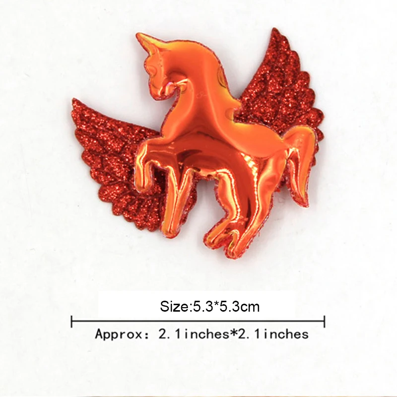 30 шт./лот 5 3 см Разноцветные полиуретановые аппликации в виде единорога мягкие