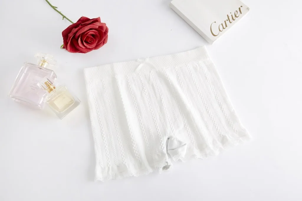PEONFLY Women Soft Shorts Sexy Seamless Abdomen Women Safety Short Lace Pants Female Anti Lighting Solid Color Soft Comfortable