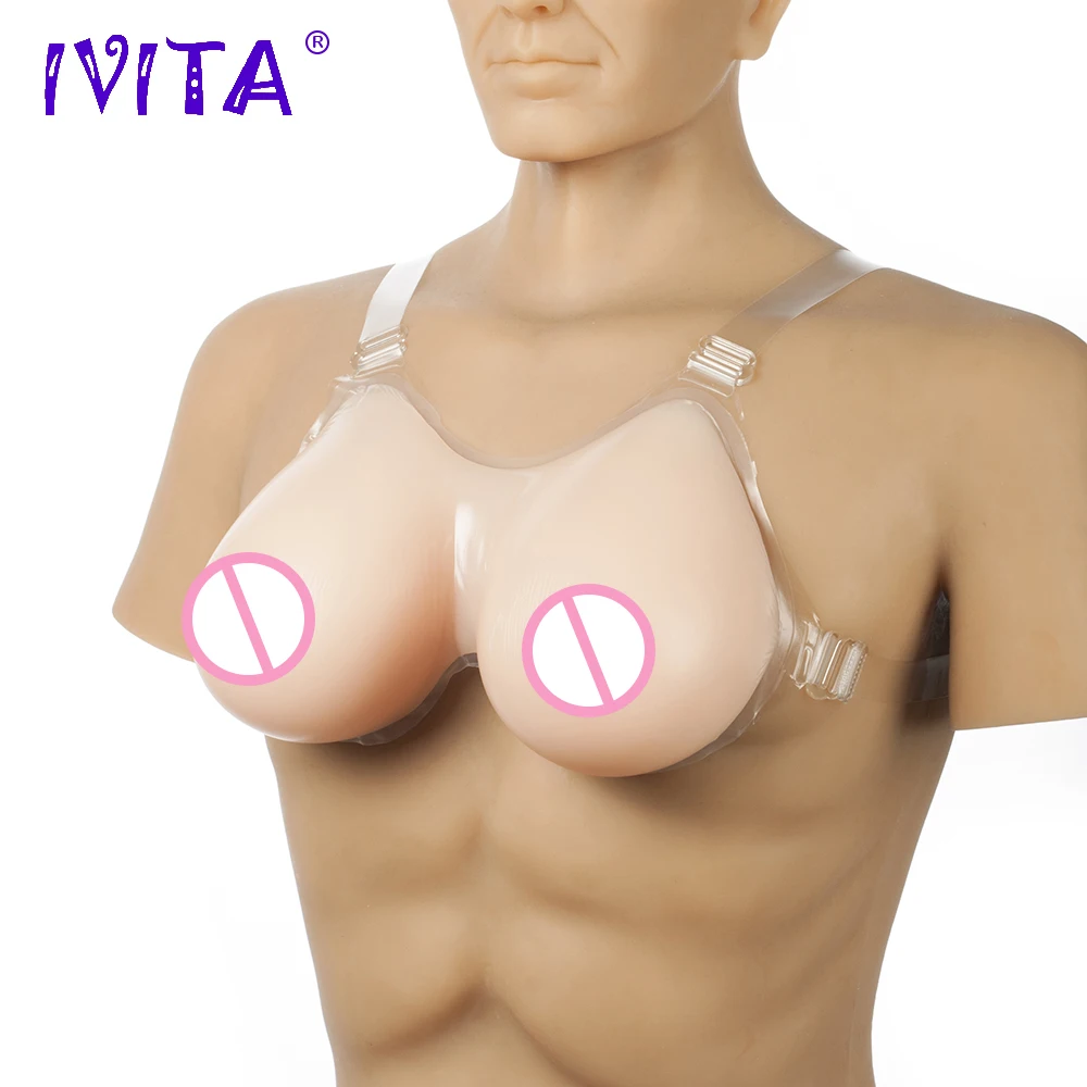 Искусственные силиконовые формы груди IVITA 1800 г с плечевыми ремнями для