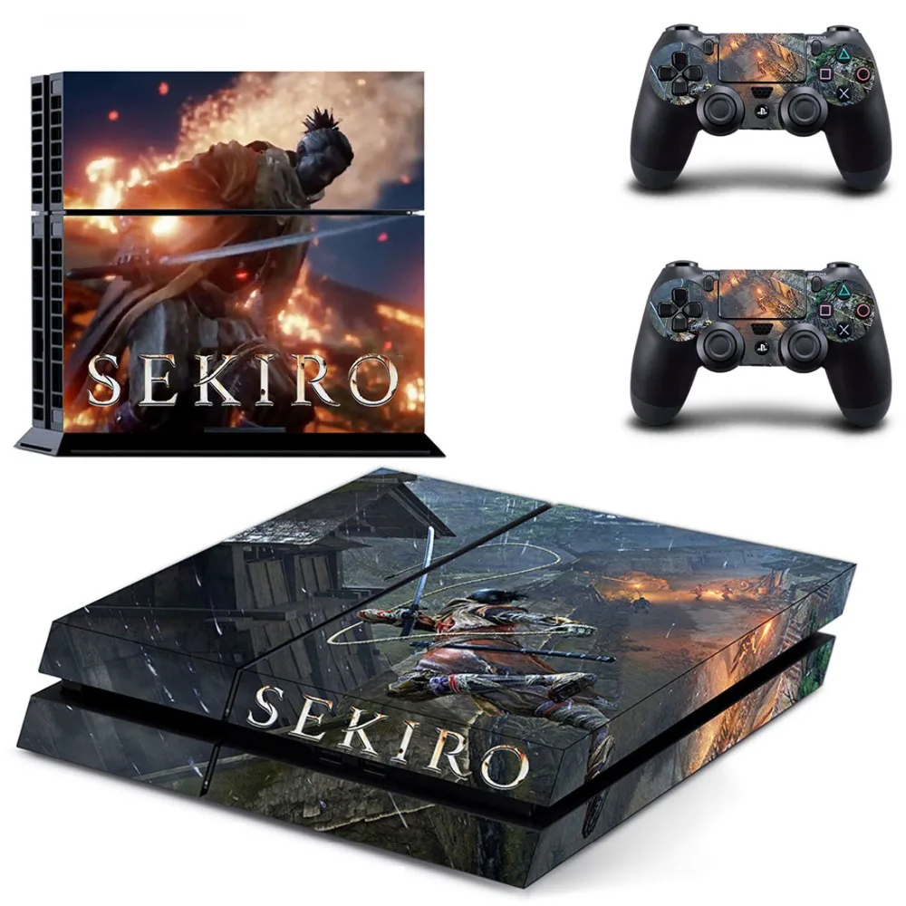 Виниловая наклейка Sekiro Shadow Die Twice для консоли Sony Playstation 4 и 2 контроллера PS4 стикер