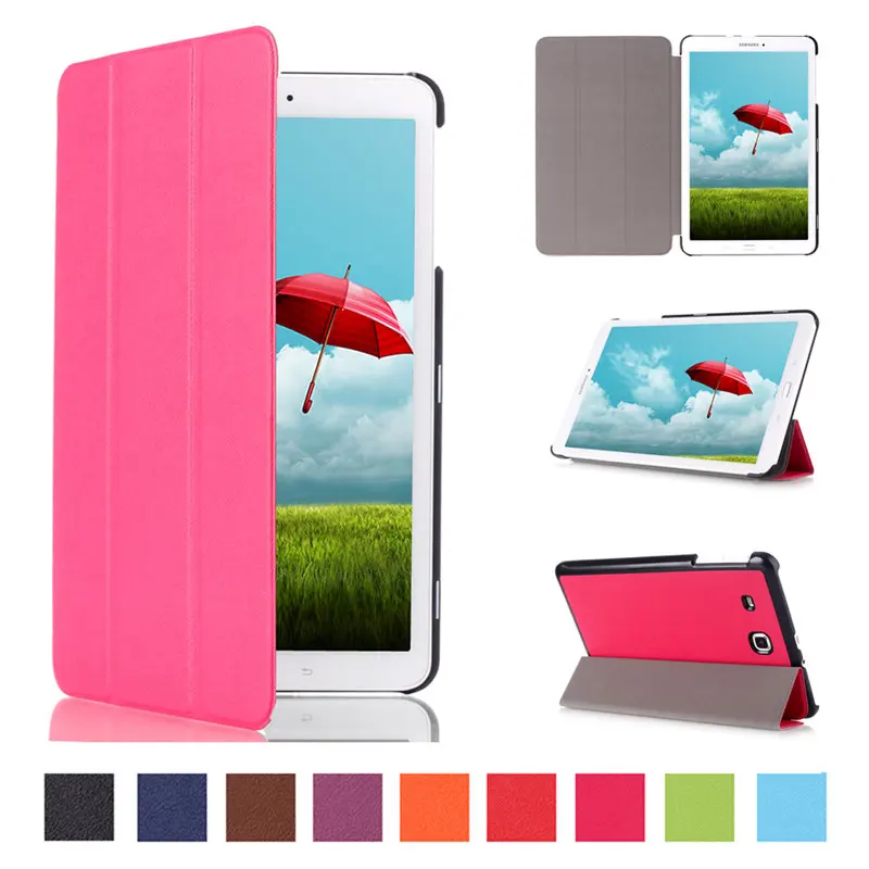 Ультра тонкий легкий Кастер 3-складной Folio Stand В виде ракушки рукава чехол для Samsung
