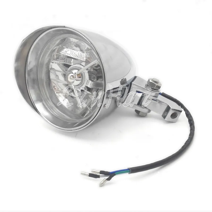 Мотоциклетная хромированная алюминиевая цилиндрическая фара с козырьком для