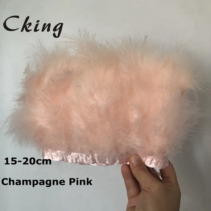 Оптовая продажа 10 метров пушистые красивые белые турецкие перья Лента бахрома 6 8