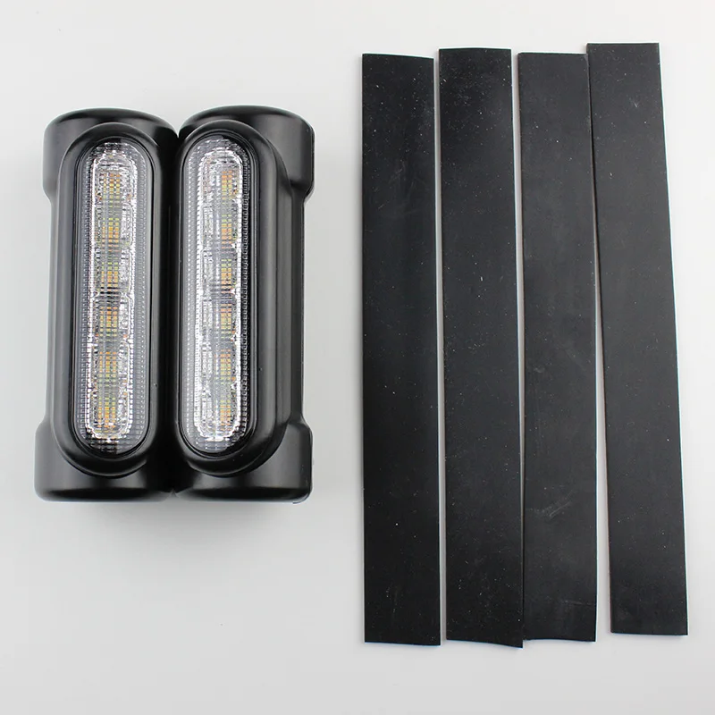 Черный мотоциклетный светильник с поворотным сигналом белый Янтарный