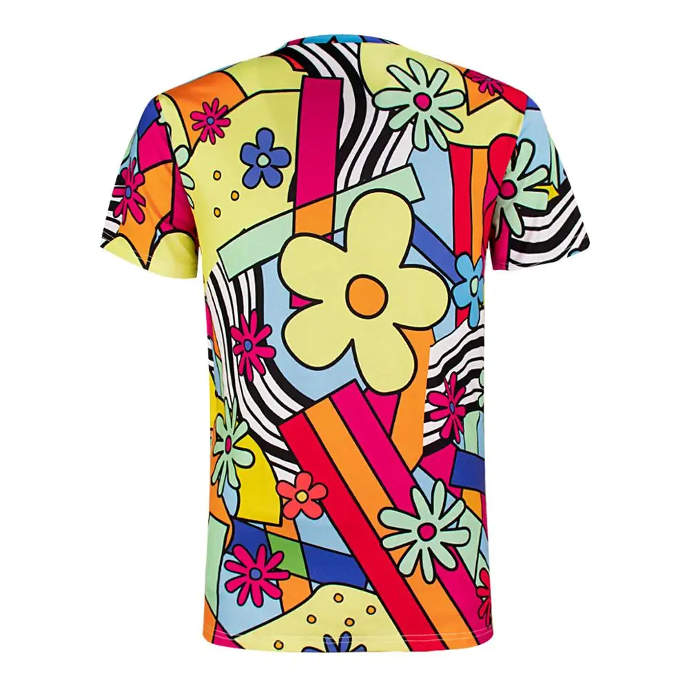 Мужская футболка в стиле ретро 60s 70s 80s Flower power 3D, футболка для взрослых с цветочным принтом Disco Dude, мужские карнавальные вечерние футболки в стиле хип-хоп, уличная одежда