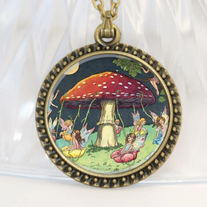 Бесплатная доставка кулон в виде гриба ожерелье гриб стеклянный купол