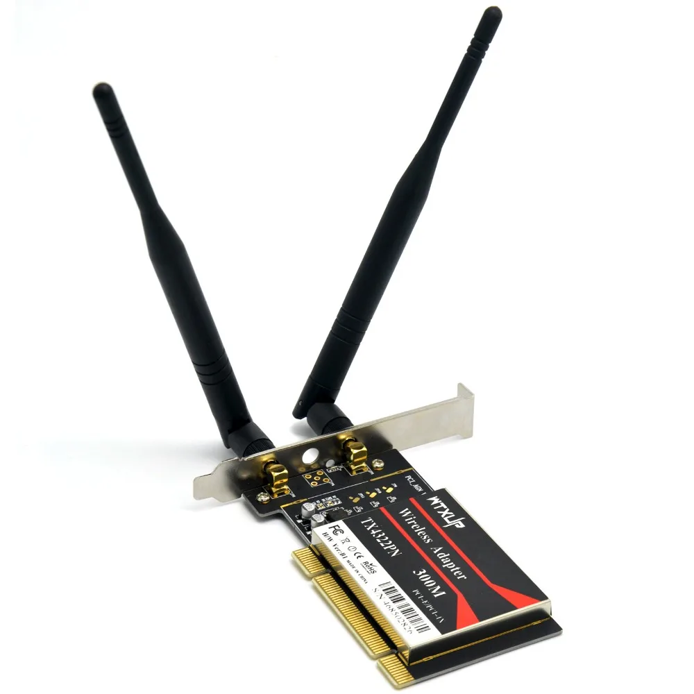 WTXUP Broadcom BCM4322 802.11n 300 Мбит/с Беспроводная PCI WLAN карта настольный PCI WiFi адаптер для MAC/Windows 7/8/10/Linux