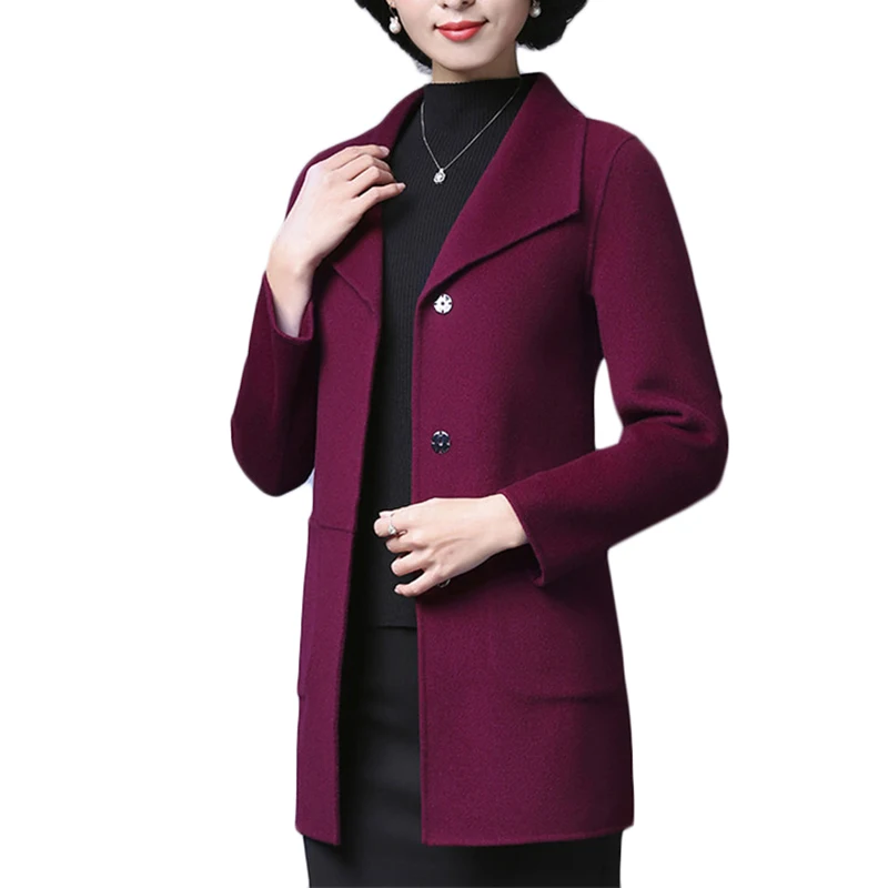 

Plus size Double fleece Wool coat Women Autumn Winter Loose Long High-end Woolen Coats Womens Korean Green Jacket Coats 4XL A301