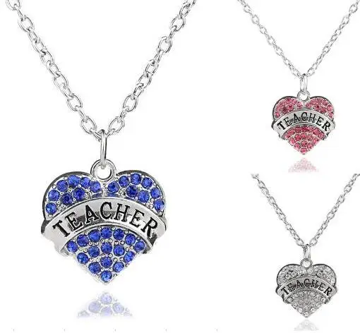 5 шт./лот прозрачный розовый голубой Стразы с гравировкой в виде сердца подвеска