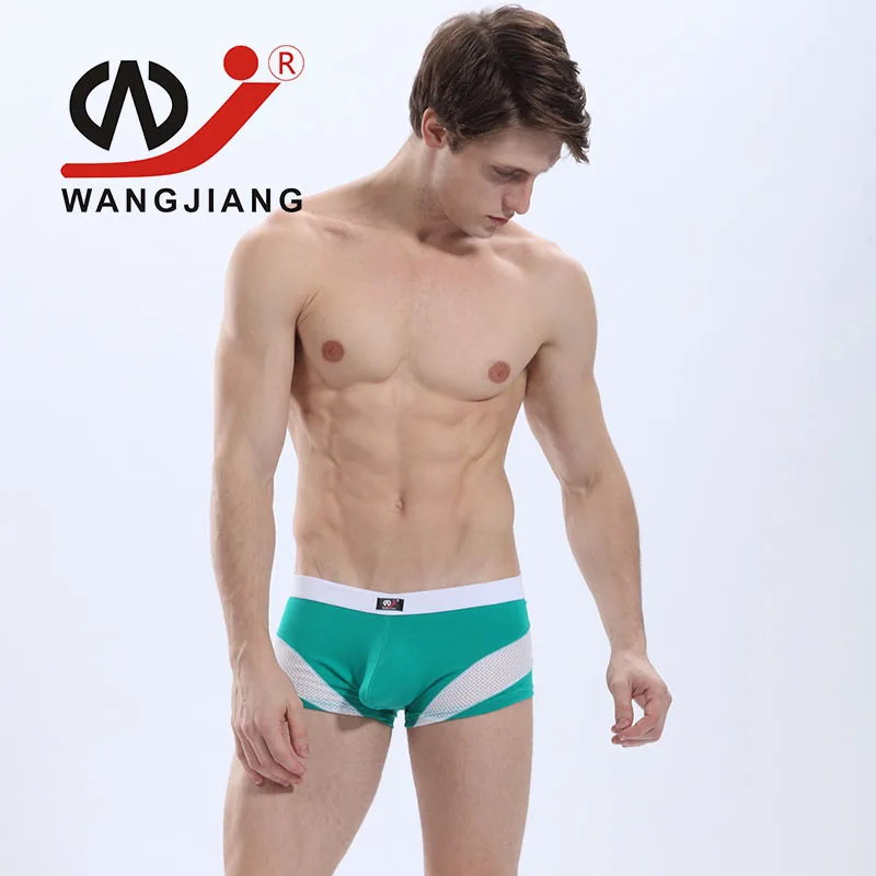 green Гей мужское нижнее белье боксеры Calzoncillos String Homme мужское белье для геев хлопок нейлон боксеры сексуальные мини шорты 4002PJ - Цвет: green