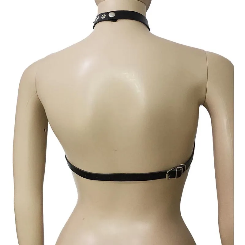 Женский бюстгальтер-клетка из искусственной кожи короткий топ нагрудный ремень